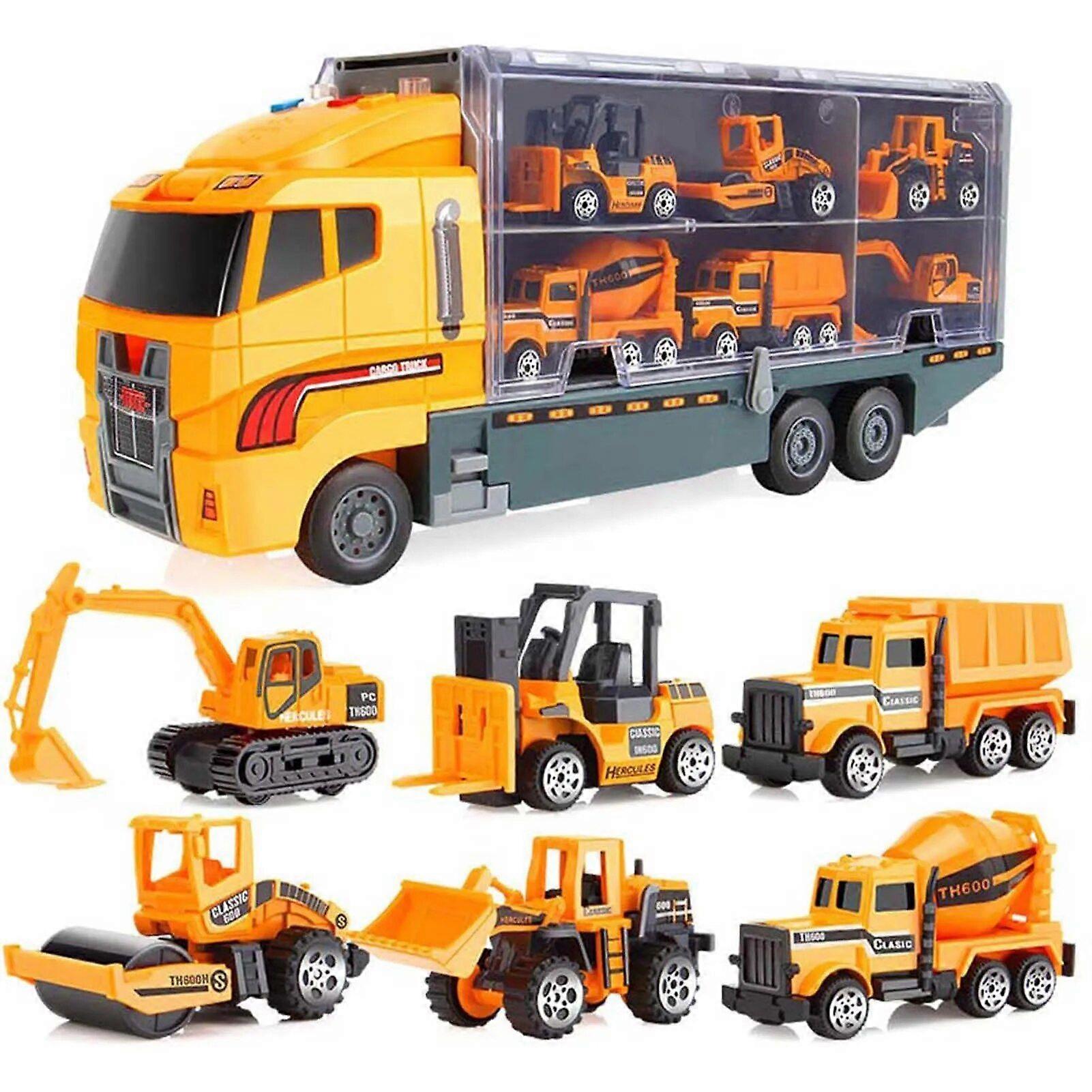 Liukuvat inertiaajoneuvojen kuorma-autot Push And Go kitkakäyttöiset kuorma-autojen syntymäpäivälahjat pojille ja tytöille