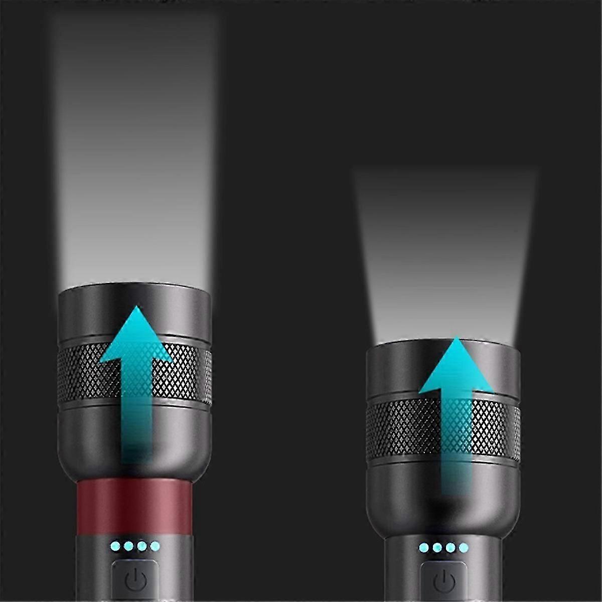 Zoom Flashlight Long Range Outdoor Household Flashlight Rechargeable Portable Flashlight