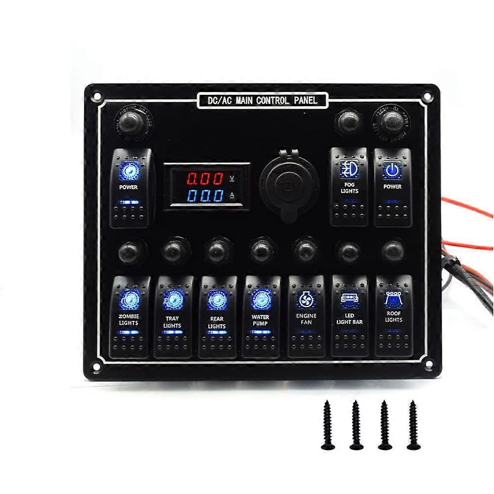 Combination Switch Panel Car Charger Voltmeter Cigarette Lighter Modification Switch Panel Boat Switch Ship Switch Panel