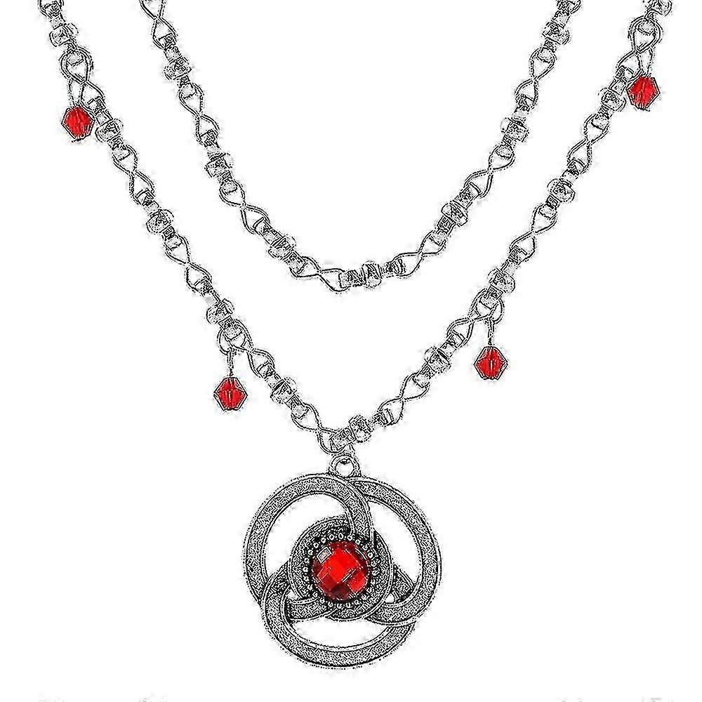 Classic American Drama House Of The Dragon Necklaces Princess Rhaenyra Targaryen Red Crystal Pendant Necklace Vintage Jewelry