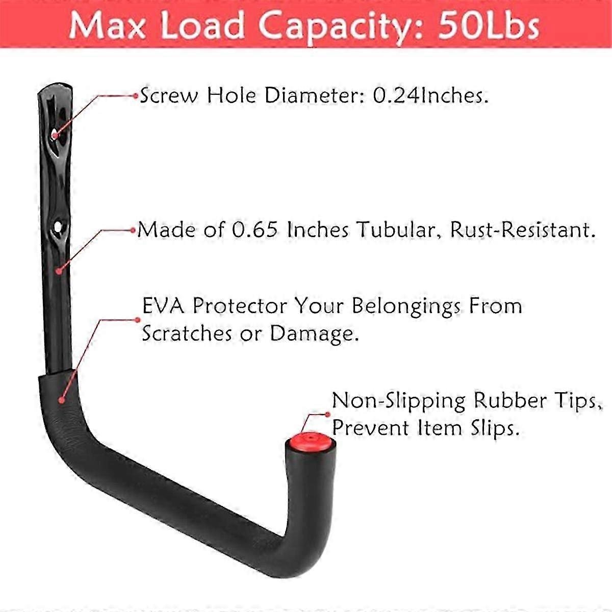 8Pcs Black Kayak Storage Wall Mount Hanger Rack Canoe Paddle Kayak