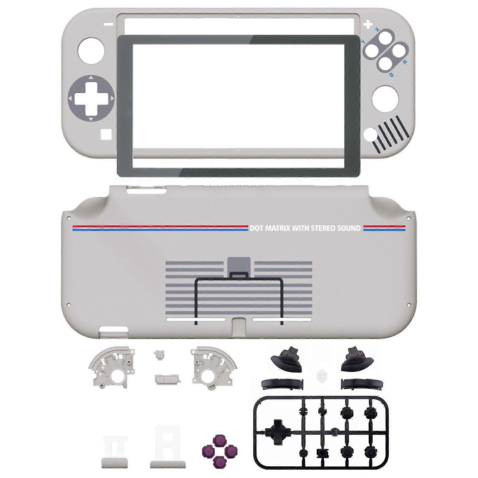Classic NES / SNES Style Replacement Shell Handheld Controller Housing Protector with Screen for NS Switch Lite