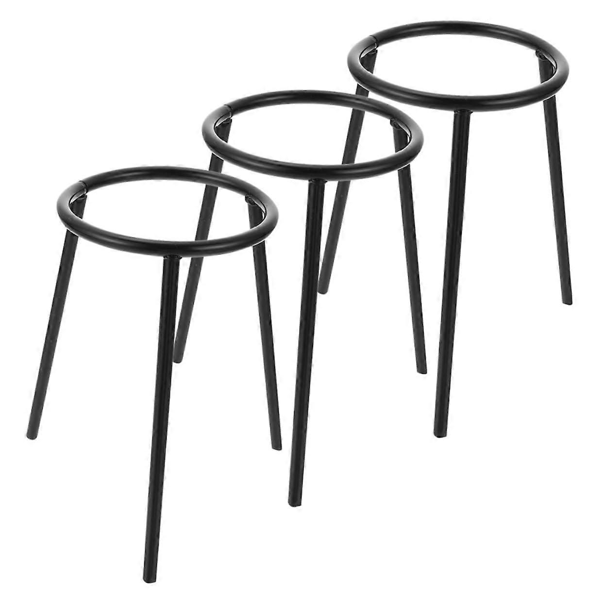Lab Tripod Stand Set of 3 Iron Tripod Support for Chemistry Education Experiment Tripod Holder Burner Stand Heat Resistant Feature