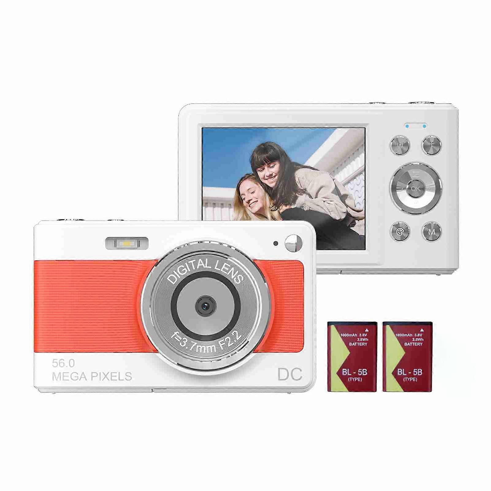 1080P Digital Camera Digital Video Camera Camcorder 56MP 2.88 Inch Screen 8X Digital Zoom AF Auto Focus Anti-shake Face Detect with 32GB Memory Card 