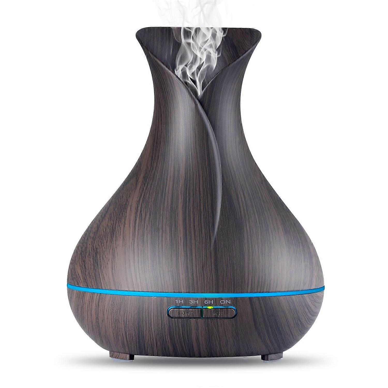 Aroma Essential Oil Diffuser with Wood Grain Finish, 7 Color Changing LED Lights, Suitable for Home Spa and Yoga
