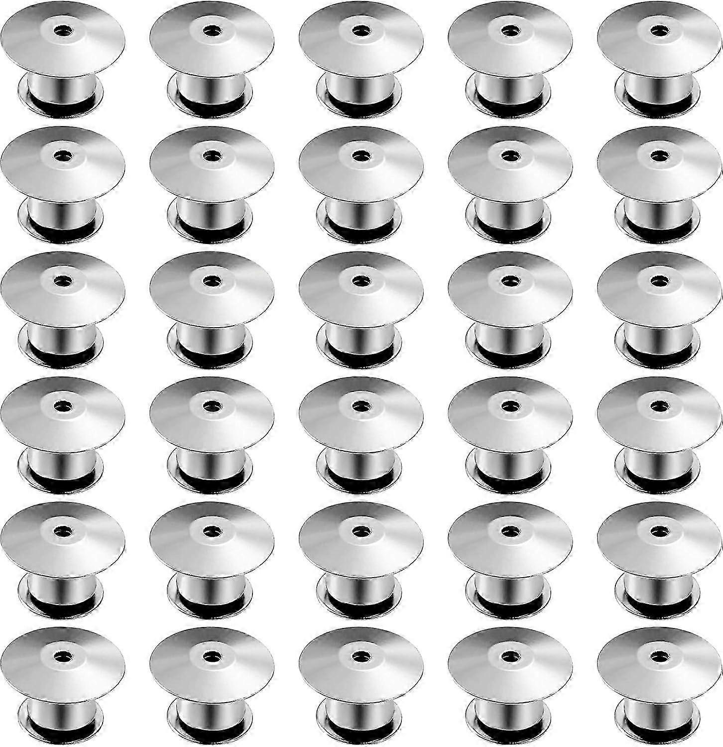 Locking Pin Keepers Backs - Replacement Pin Backs Clasps for Jewelry and Crafts (30pcs, Silver)