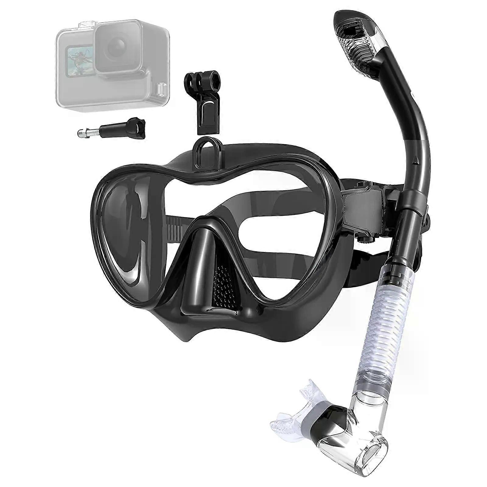 Diving Goggles - Snorkel Goggles Mask Set with Dry Snorkel Mount for Gopro