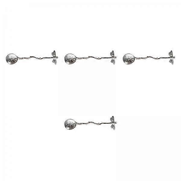 5x4Pcs Dragonfly Spoon Creative Tableware for Restaurant Home Shop Silver