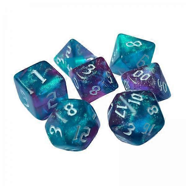 5x7Pcs Polyhedral Dice Entertainment Toy D4-D20 for Party Game Green Purple