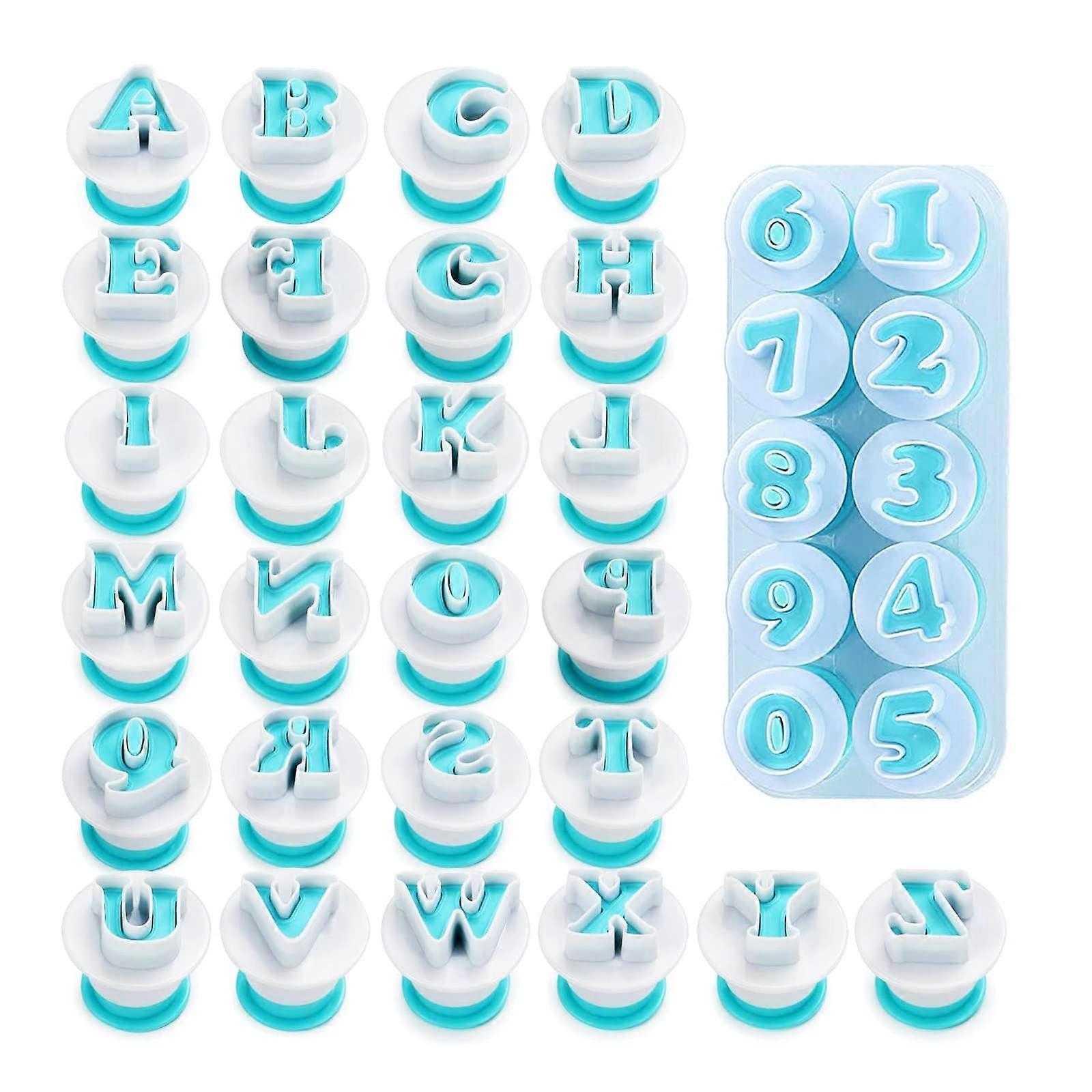 Letter Cutters, Pack of 36 Reusable Numbers Fondant Cutters, Suitable for Fondant, Cake, Cookies 36 PACK