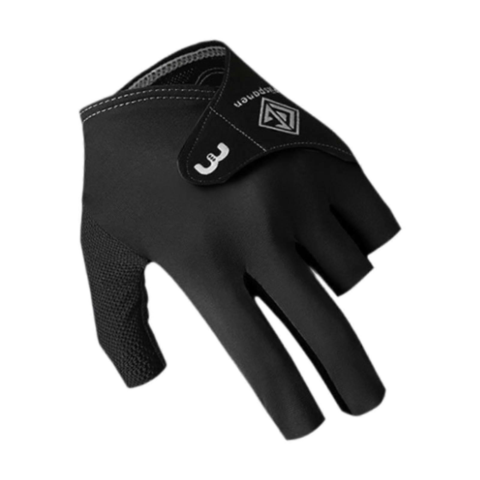 Left Hand Pool Glove Three Finger Sports Glove For Men And Women Black Billiards