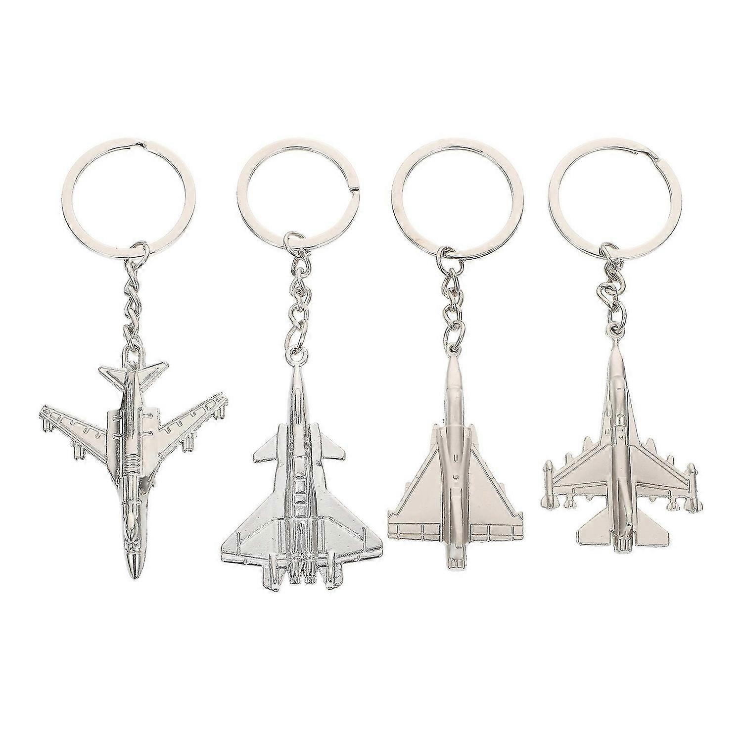4pcs Creative Airplane Shaped Keyholder Pendants DIY Bag Keyholder Pendants Random Style