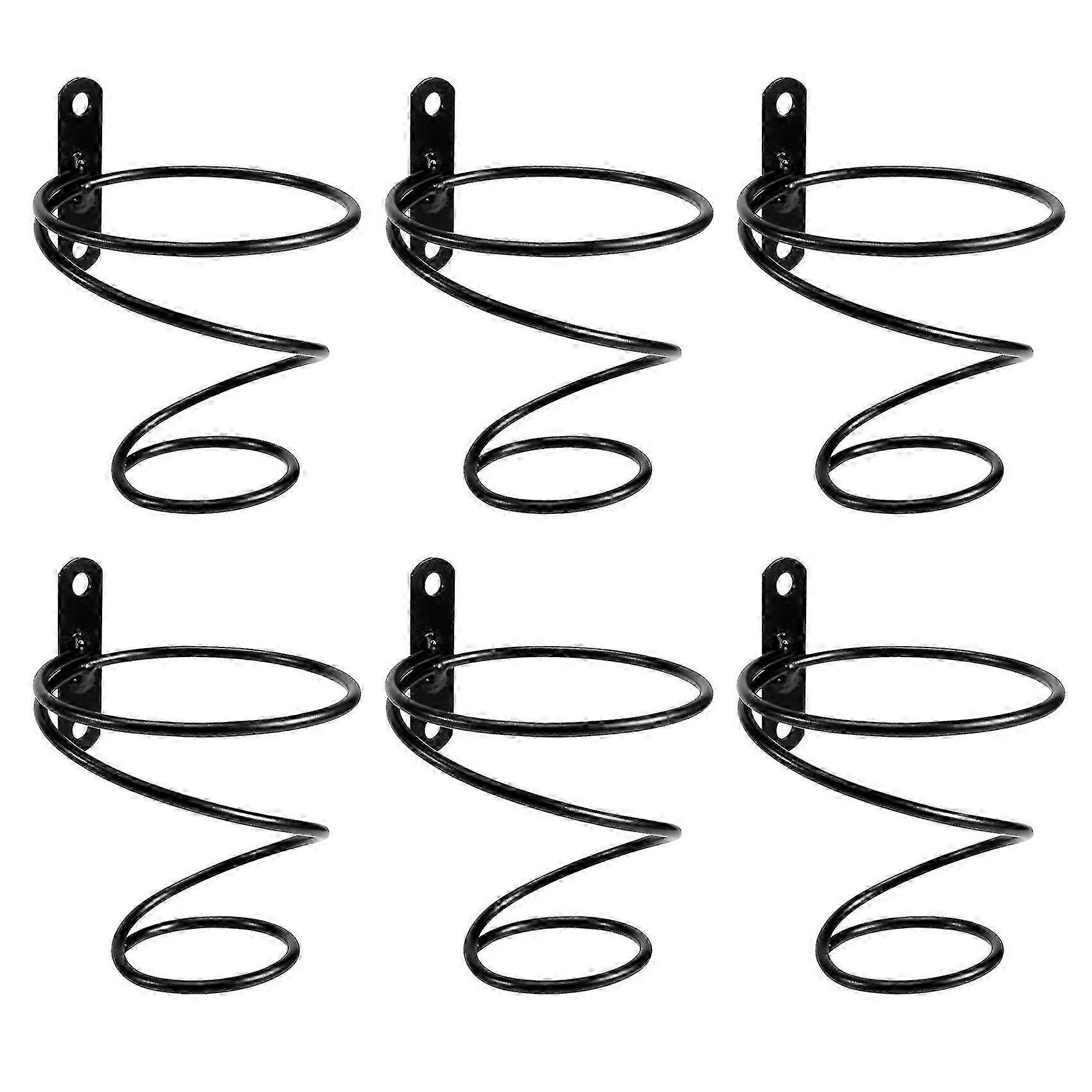 Metal Wall Mounted Wine Rack Set of 6, Red Bottle Hanging Display Holder with Mounting Hardware for Home Storage
