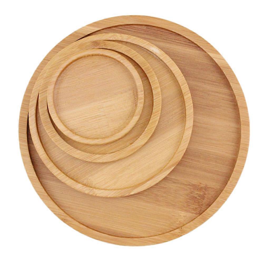 Saucer for Plant Pots, Bamboo Built with Slightly Raised Edge for Practicality