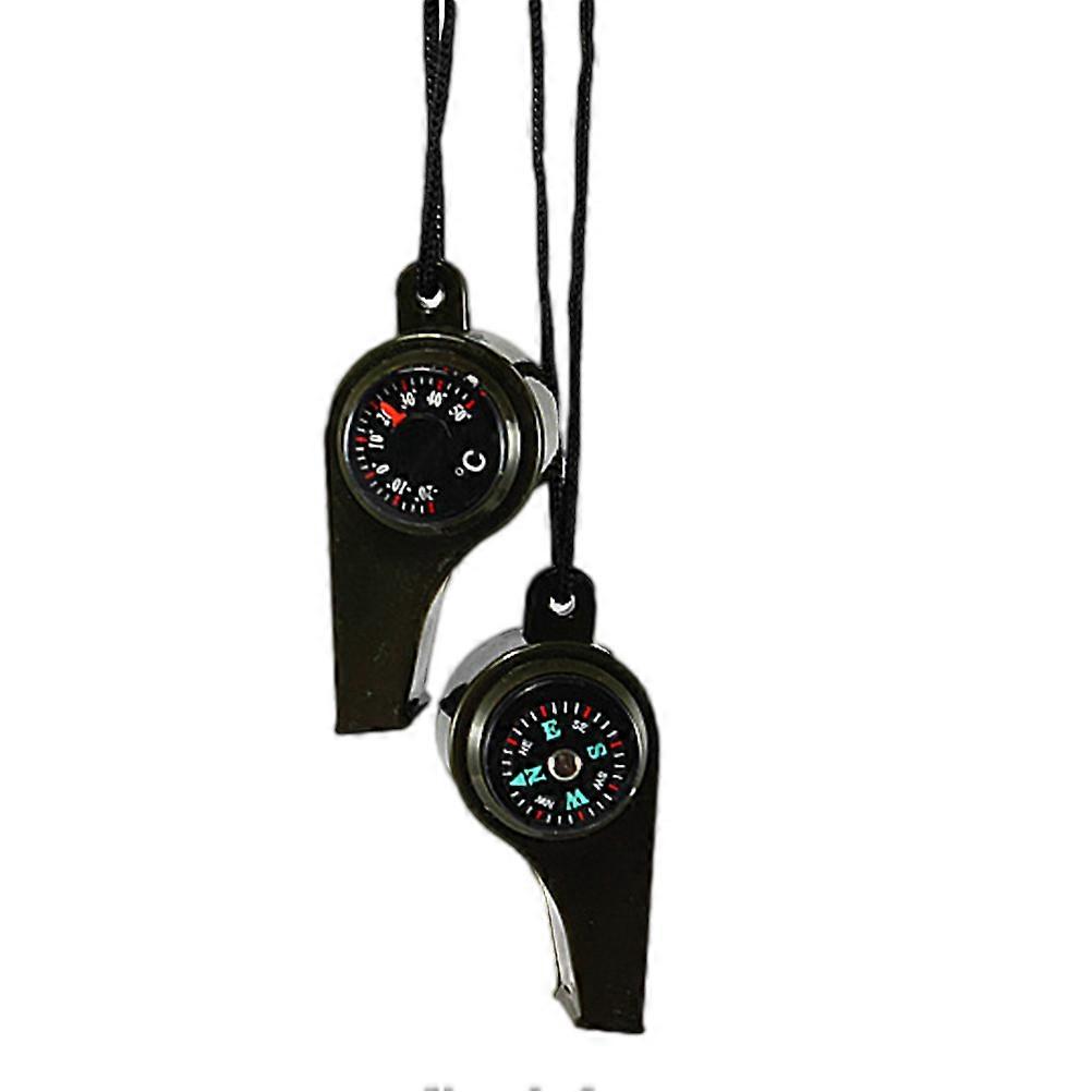 Field Equipment, Versatile Camping Tool Incorporating Whistle, Compass, and Thermometer