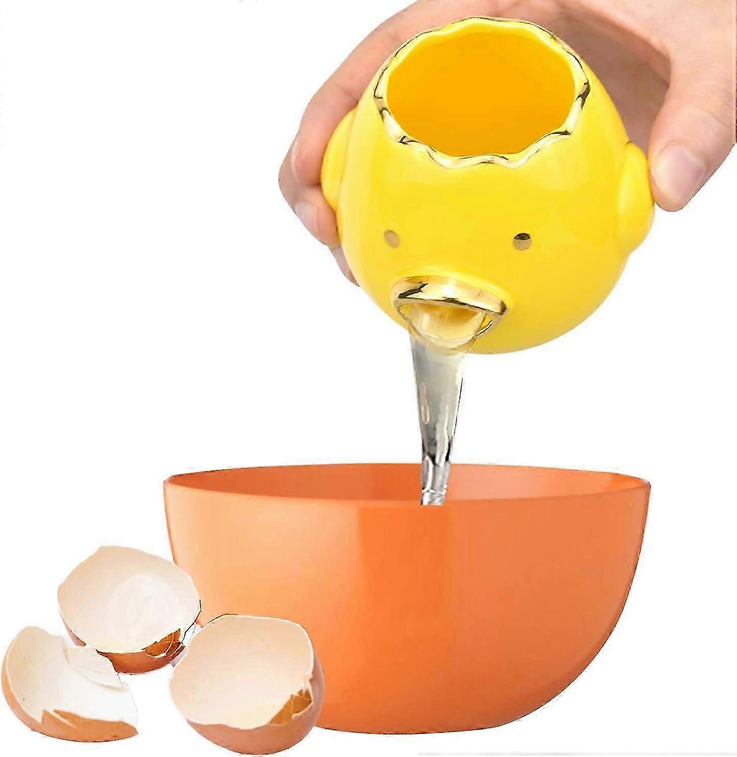 Ceramic Egg Yolk Separator - Cute Cartoon Kitchen Tool for Baking & Cooking
