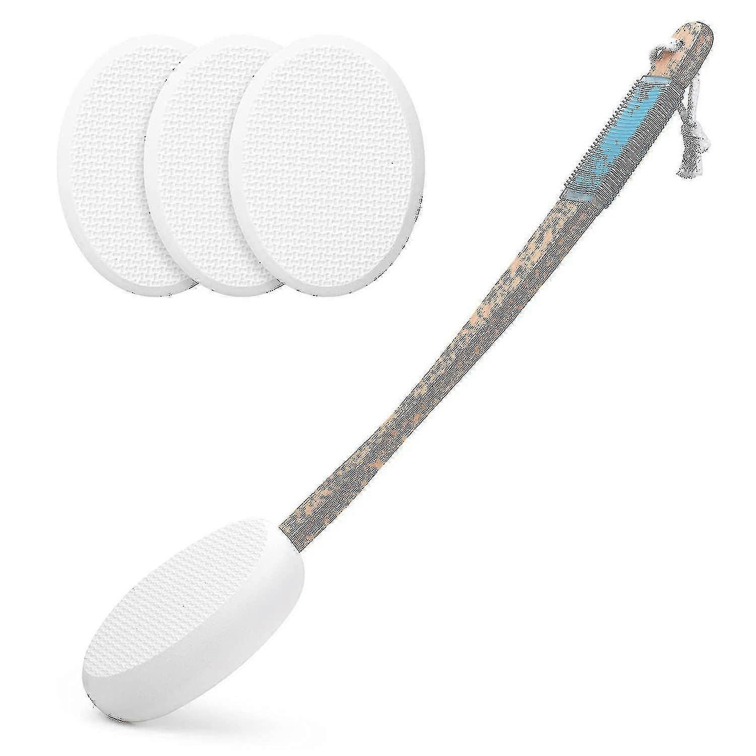 Back Lotion Applicator Device with 4 Replaceable W Pads for Easy Self Application