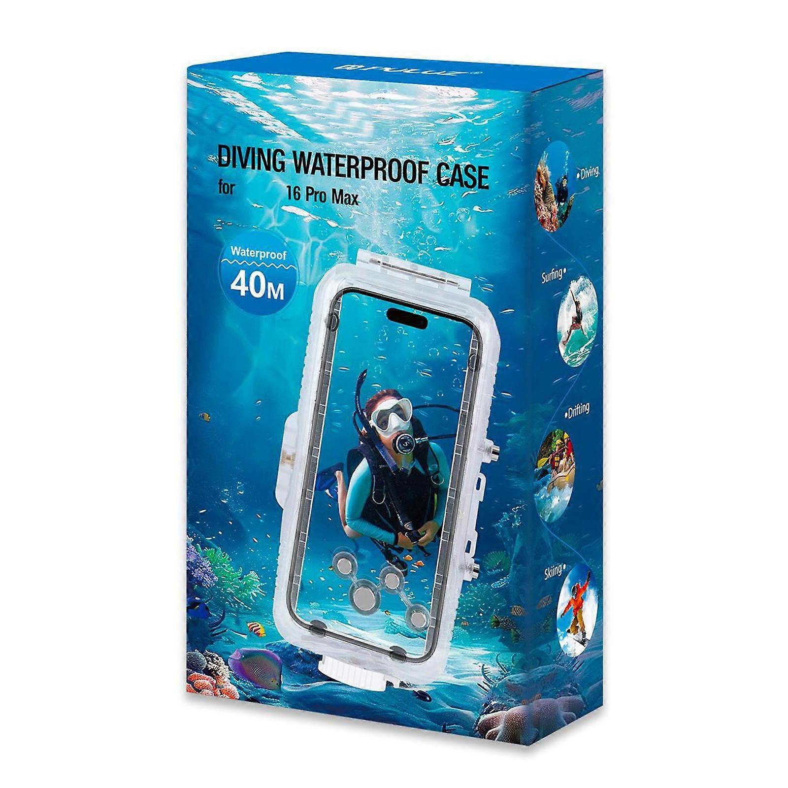 Conductive Touch Control Phone Dive Case Shockproof Rotating Lid Sleeve For Phone 130ft Depth Pressure Resistant Design Multicolor