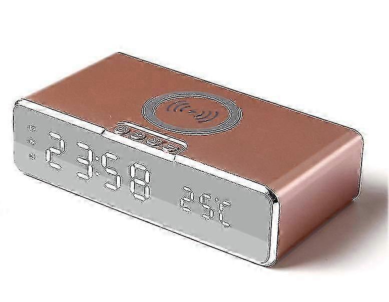 Electric Led Digital Alarm Clock With Wireless Charger For Phone Airpods