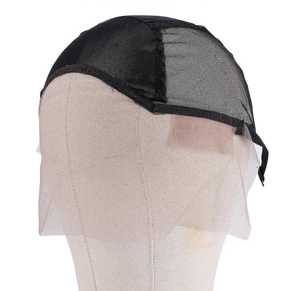 Elastic Mesh Hat Adjustable Strap Comfortable Wearing Black 1Pc