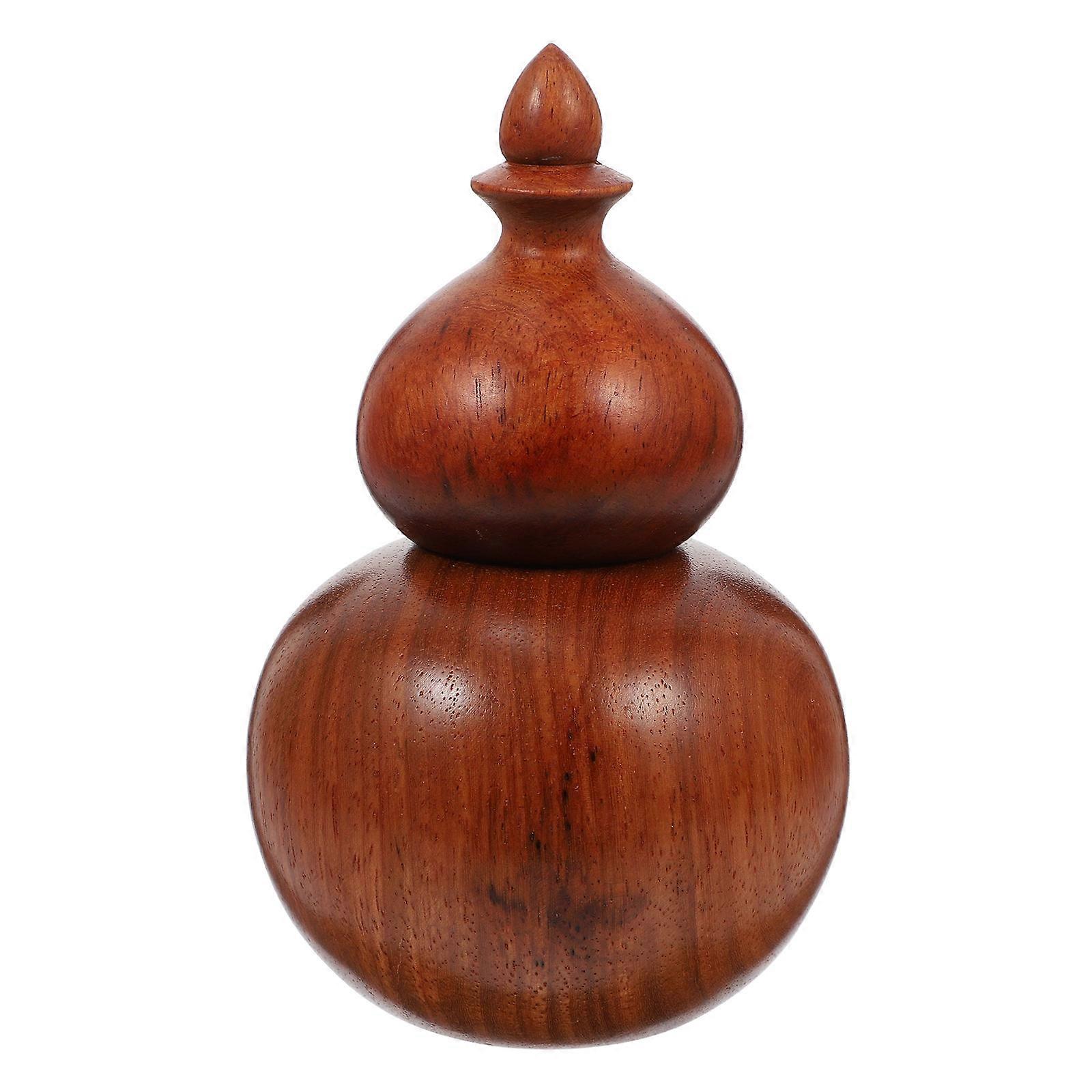 Toothpick Holder Box Reusable Wood Toothpick Dispenser Gourd-Shape Housewarming present 11X6.5X6.5CM Brown 1Pc