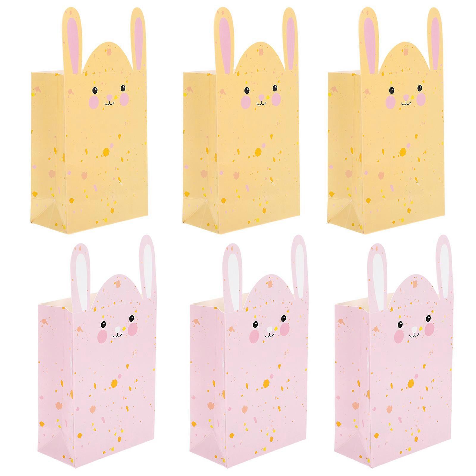 Express Packaging Bag Candy Bags For Party Favors Easter Bunny Design Assorted Color 19x10cm Storage 6Pcs