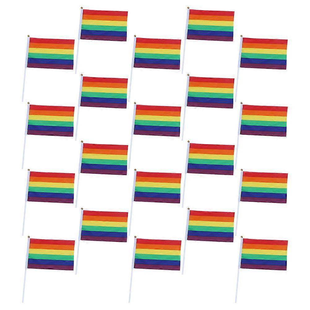 Handheld Flags Parade Flag Decoration Assorted Color 30x21cm Rectangular Shape 20Pack
