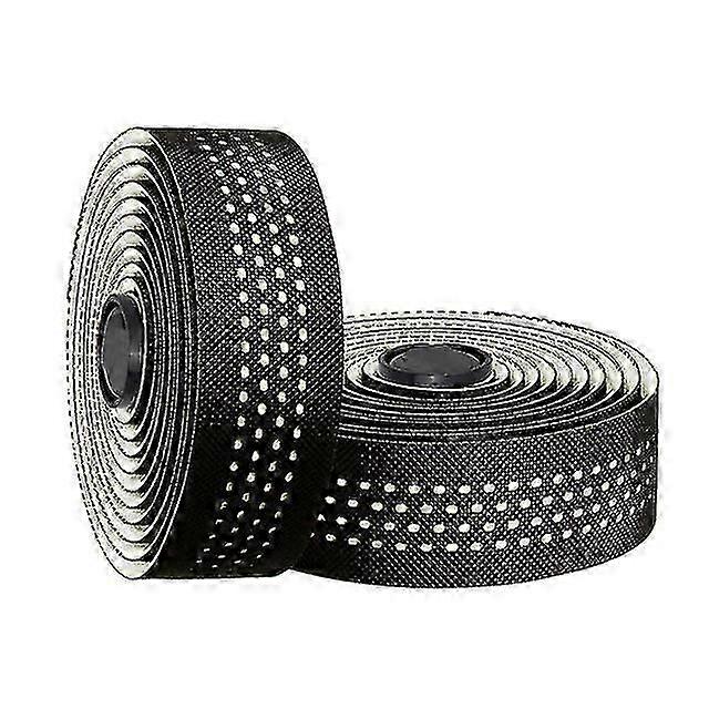 Bike Handlebar Tape Road Bicycle Two-colors Bar Tapes 2 Roll Pu Leather Surface Eva Foam Cycling Handle Bar Wraps With End Plugs