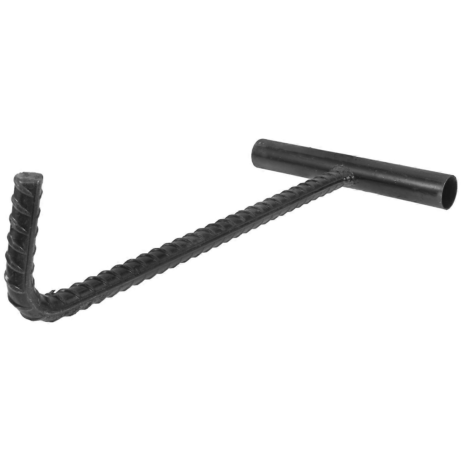 Drain Grate Cover Lifter Manhole Cover Hook Factory Use T-Shaped 27.00X15.00X6.50CM 1Pack
