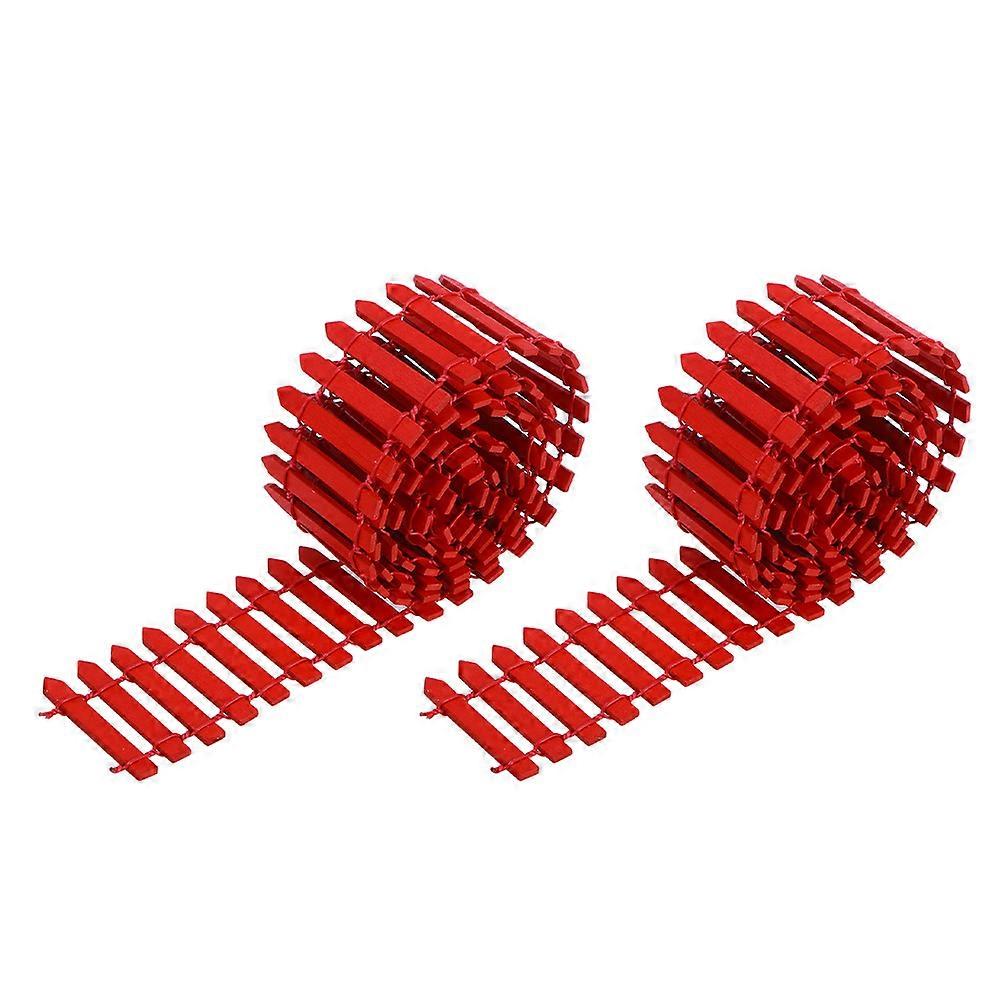 Durable Iron Mini Fence for Decoration with Unique Texture Design Red Color 100cm x 5cm