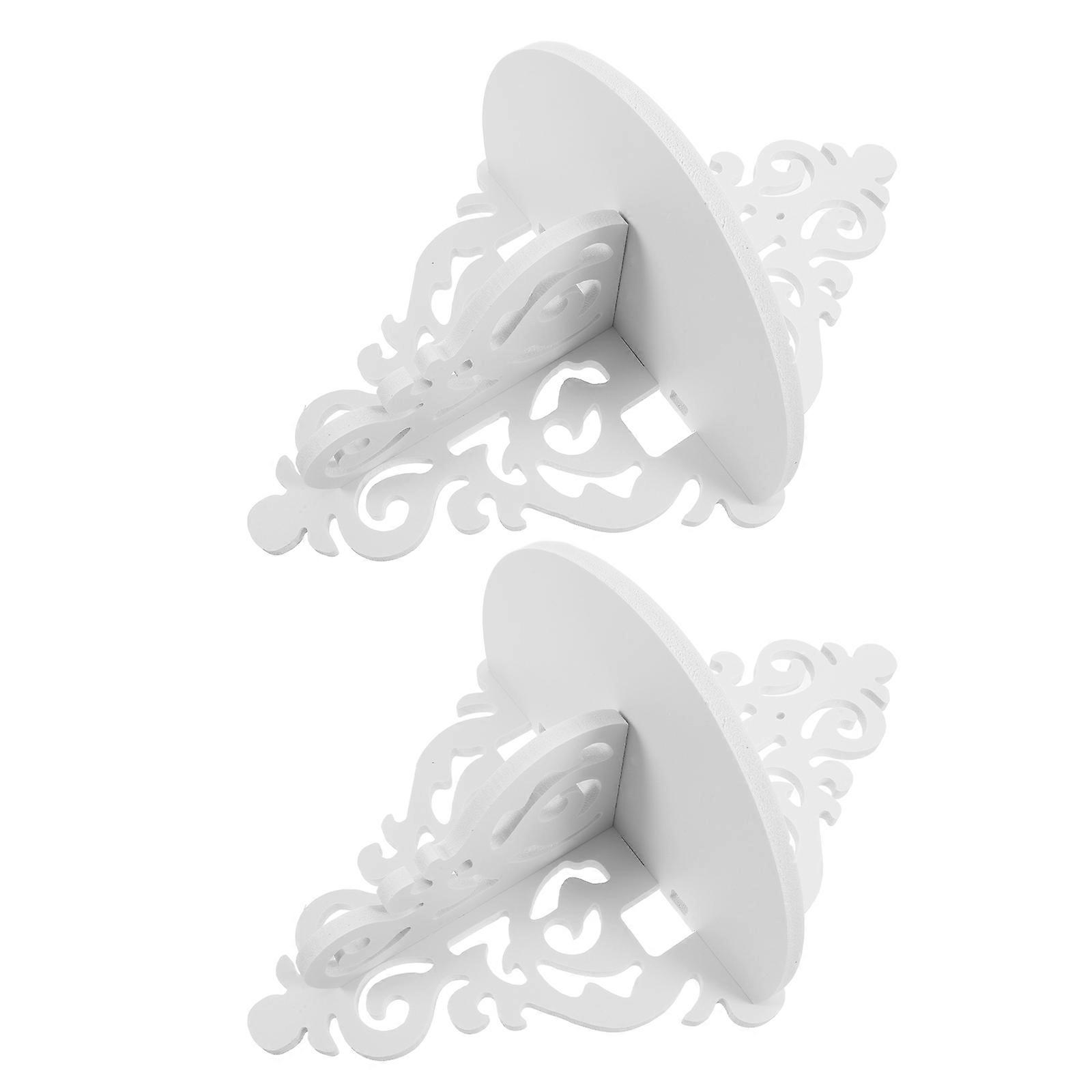 Wall Mounted Floating Shelf for Room Decorative White PVC Material Plant Holder 1 Pair