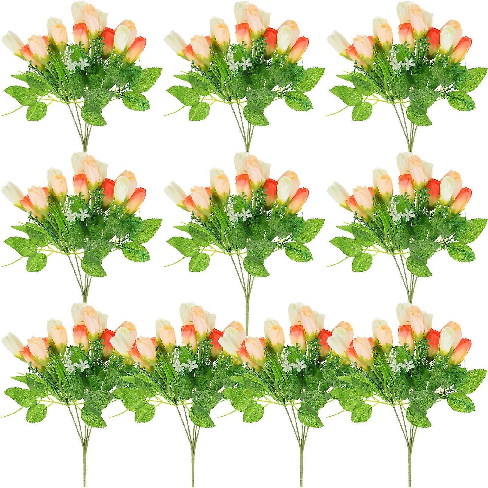 Artificial Flower Branches Realistic Style Decorative Prop Easter Celebration Multi Color 35x14x7.5cm 10Pcs