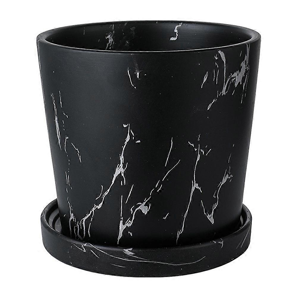 Small Succulent Pot Ceramic Planter with Bottom Tray Suitable for Balcony and Garden 1Set