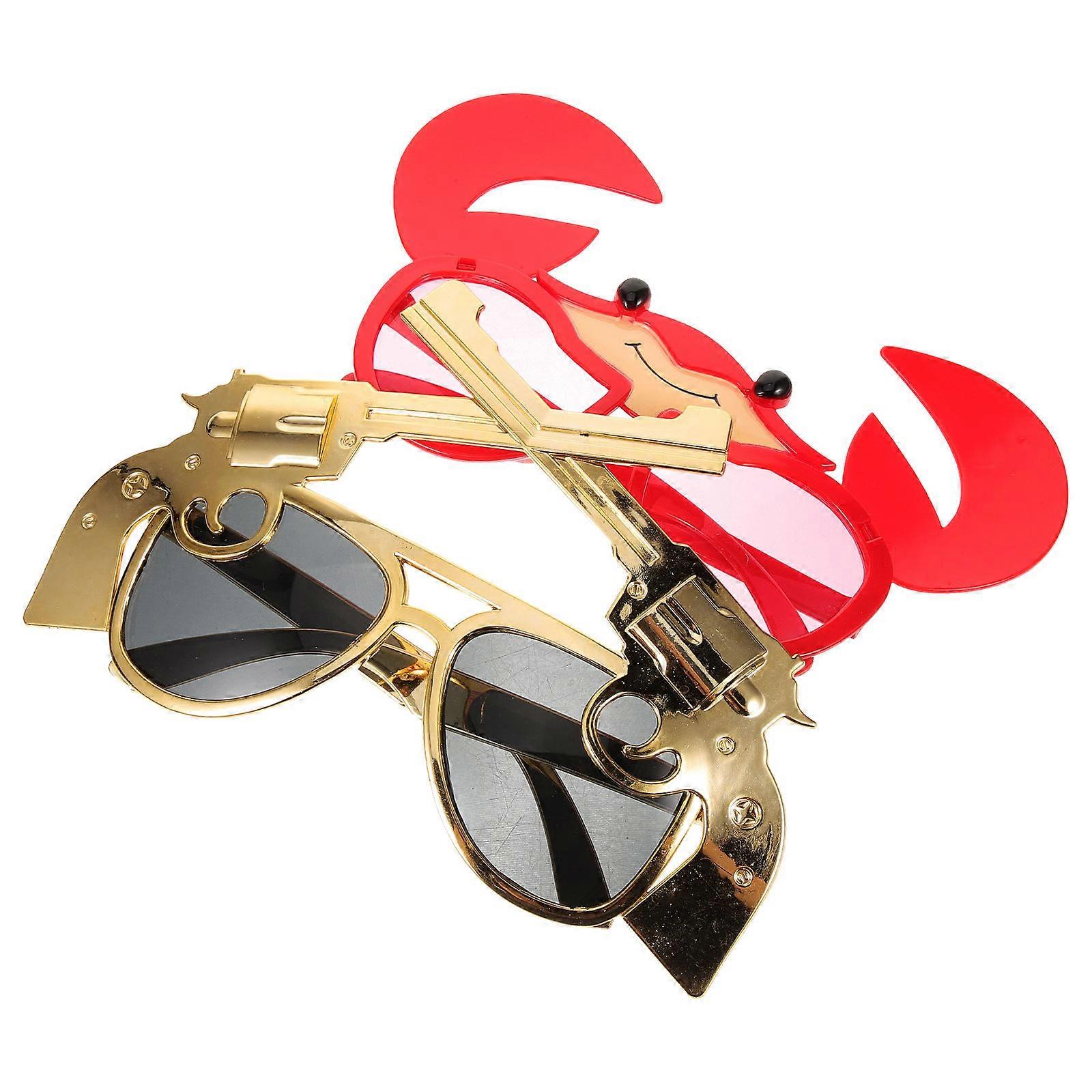 Novelty Shaped Costume Accessory Eyewear Assorted Color Plastic Frame 2Pcs