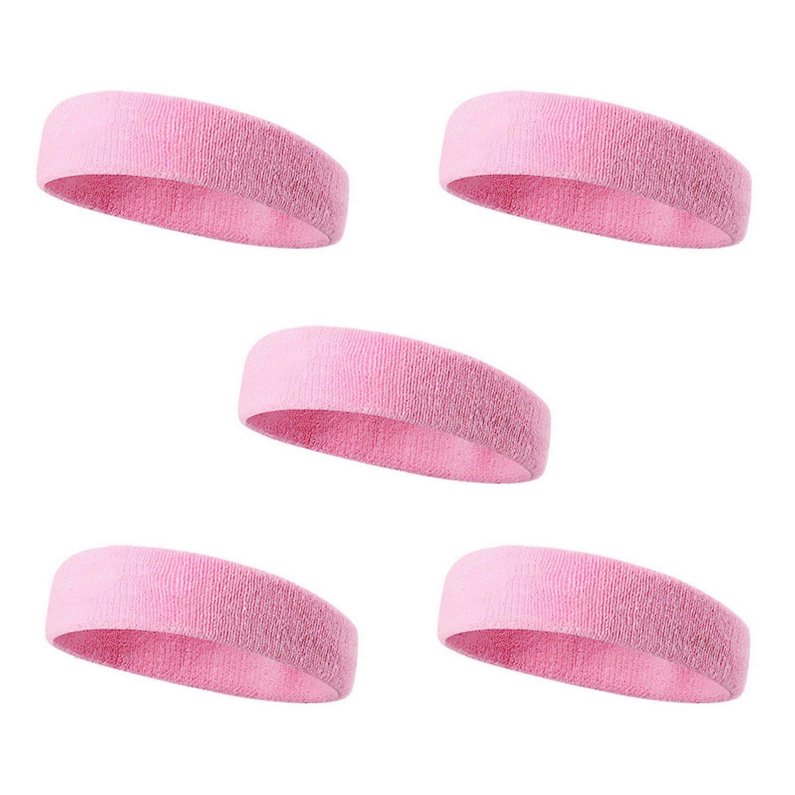 5 Pack Moisture Wicking Sports Headbands, Elastic Sweat Resistant Hair Bands for Fitness, Yoga, and Workout – Comfortable Unisex Headwear