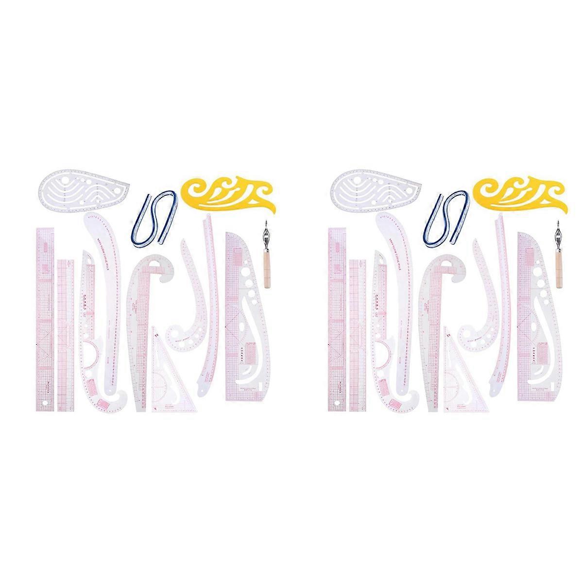 13Pcs Sewing Ruler Line French Curve Ruler Cutting Mat Set