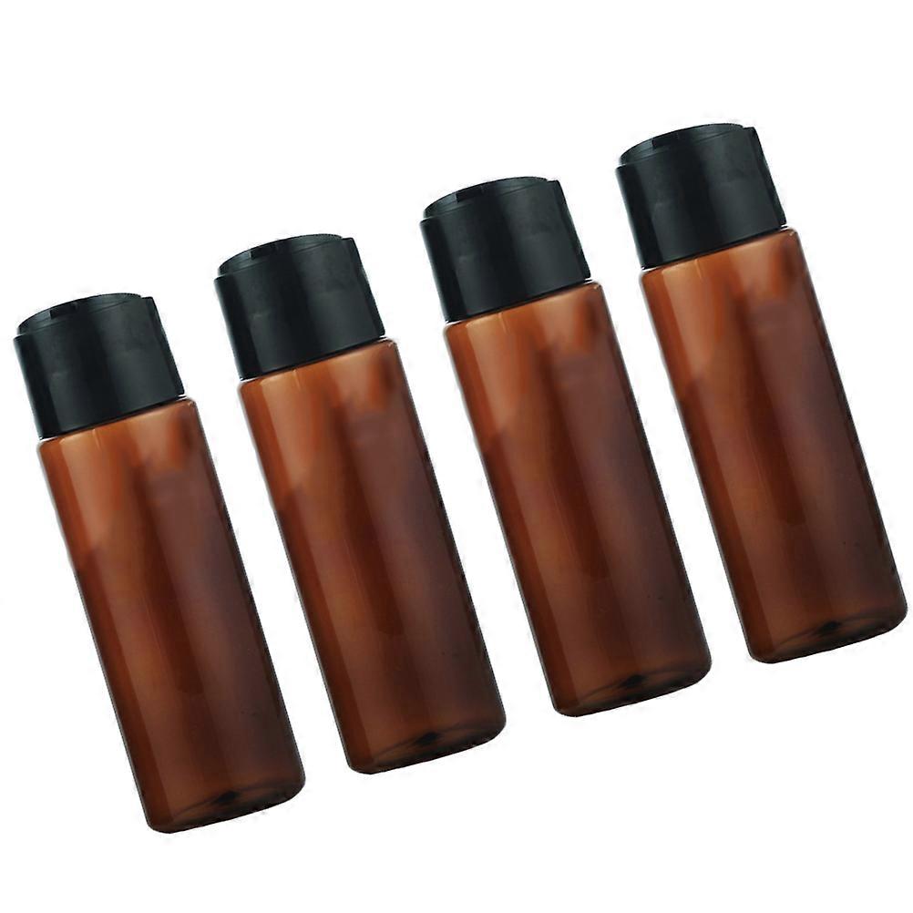 Dispenser Bottle Emulsion Subpackaging Bottle Portable for Users 250ml Brown 4Pcs Plastic Material