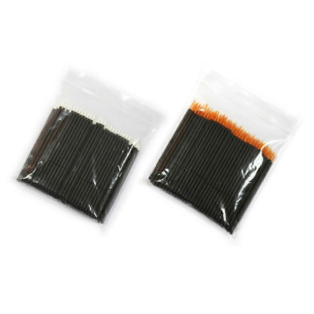 Eyeliner Brush Disposable Makeup Applicator Orange and White Brush Tips Mixed Professional Use Thin Brush Tip 100Pcs