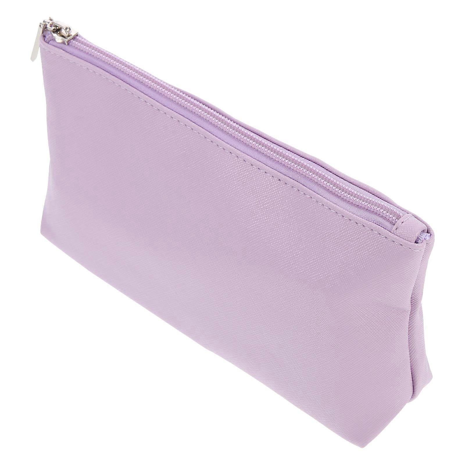 Small Change Purse For Women Simple Design Purple Pu Leather Storage Pouch For Travel Holding Earphones 1Pack