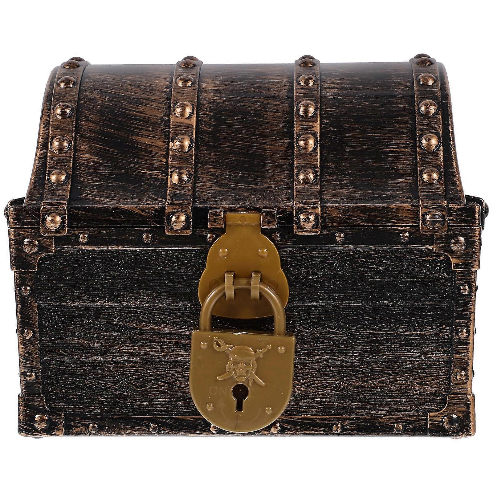 Dark Brown Plastic Treasure Box for Decor Perfect for Hidden Treasures and Gifts 7x5 Inches