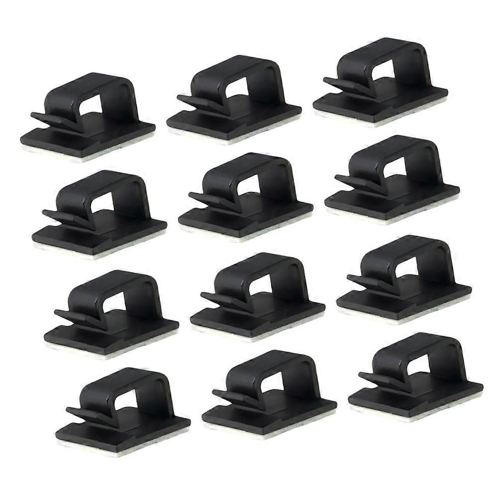 Cable Clips Black Wire Organization Rectangular Clamps for Desktop TV Cabinet Cleanup 14x16x5.2mm 50Pcs