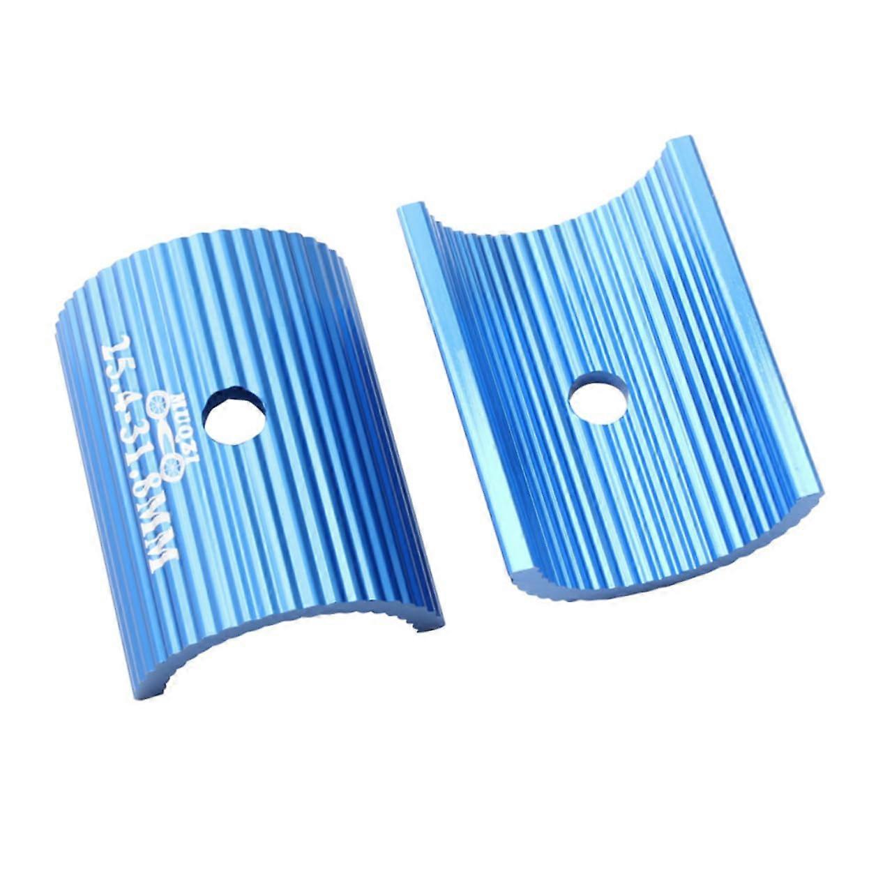 2 x Handlebar Adapters Extension Grips Bicycle Stem Reducer Scooter Blue Aluminium Alloy 4.1X2.54CM