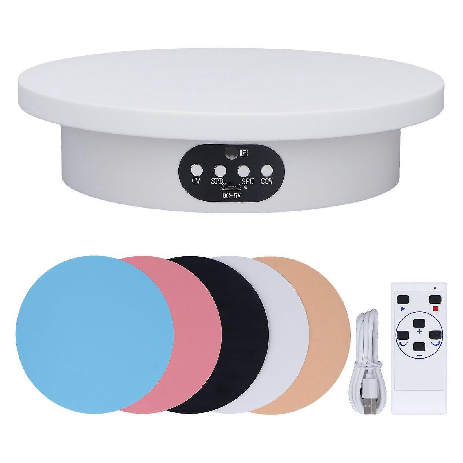 Turntable Display Stand 7.9in USB OR Battery Powered Adjustable Speed 360 Degrees Turntable Stand with Remote Control