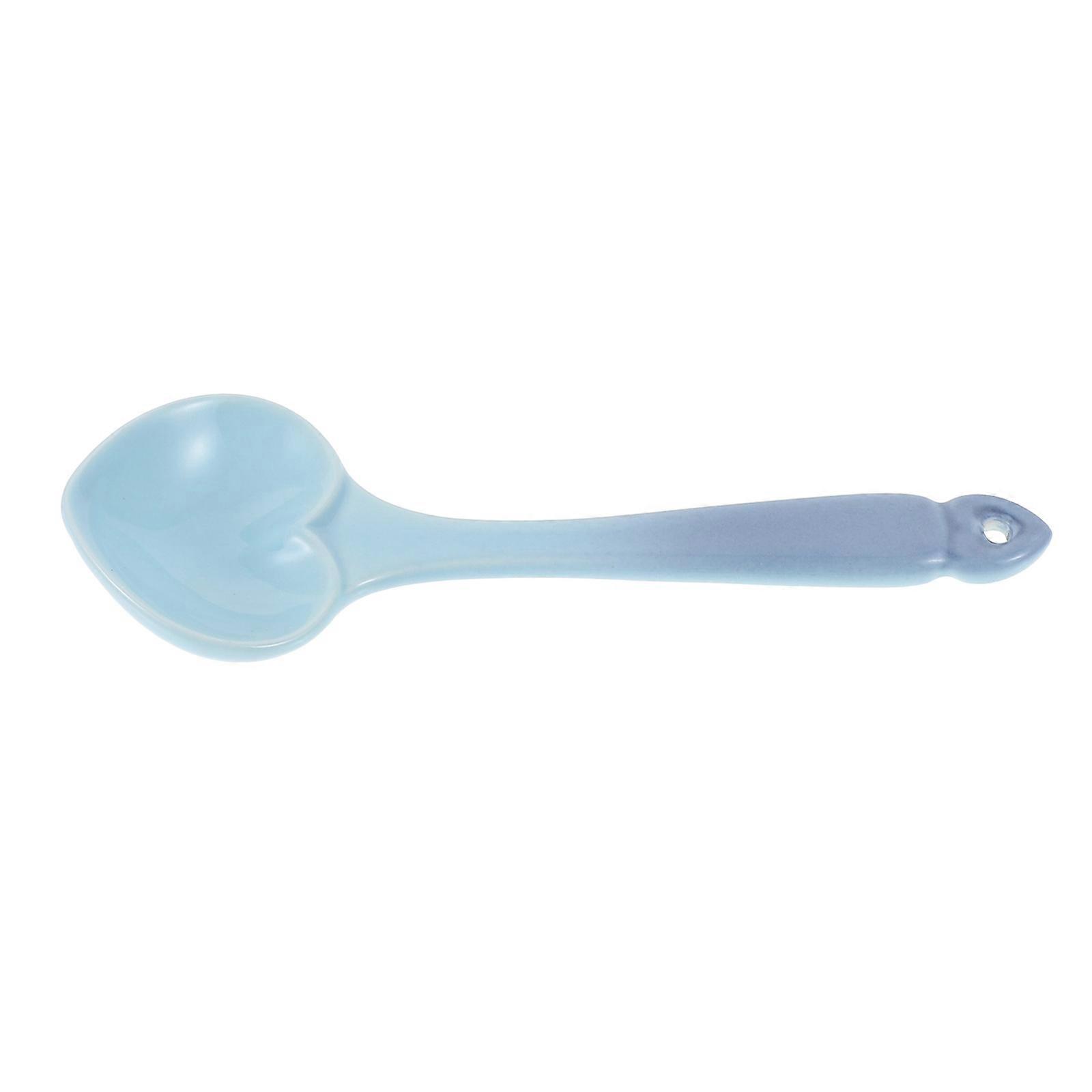 Heart Shaped Ceramic Spoons, Lightweight Dessert Teaspoons for Tea Parties, Afternoon Tea Tableware, Cute Portable Design
