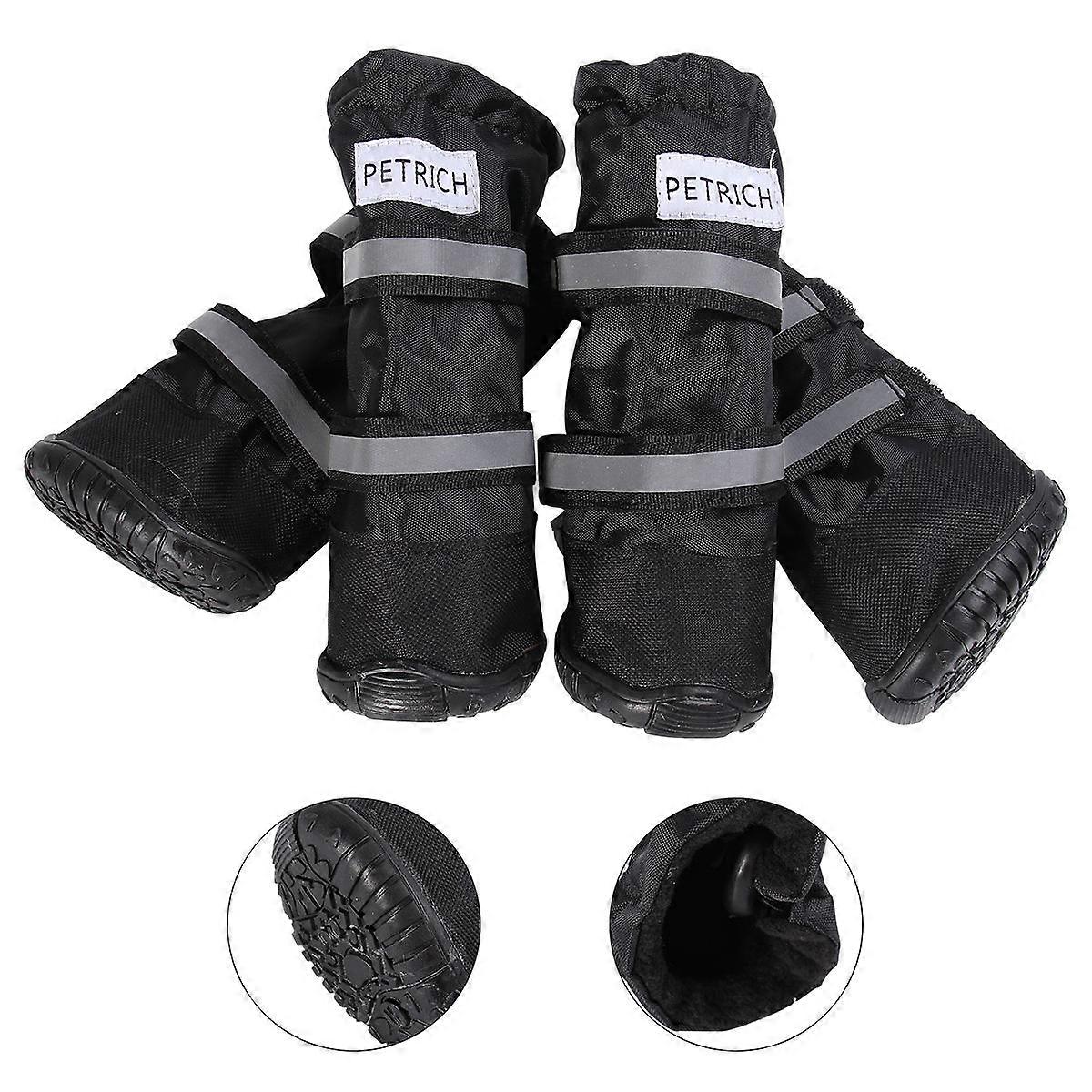 Waterproof Dog Booties Small Size M Black Color 4Pcs