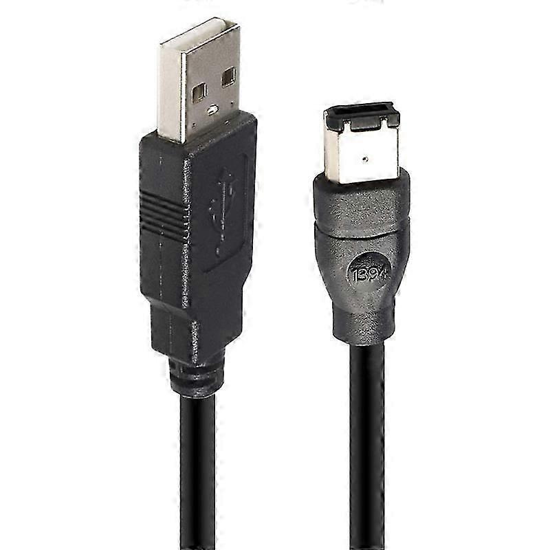 JUNSUNTOUKOKUU 3m 480Mbps Firewire IEEE 1394 6-nastainen uros-USB 2.0 urossovittimen muunninkaapeli