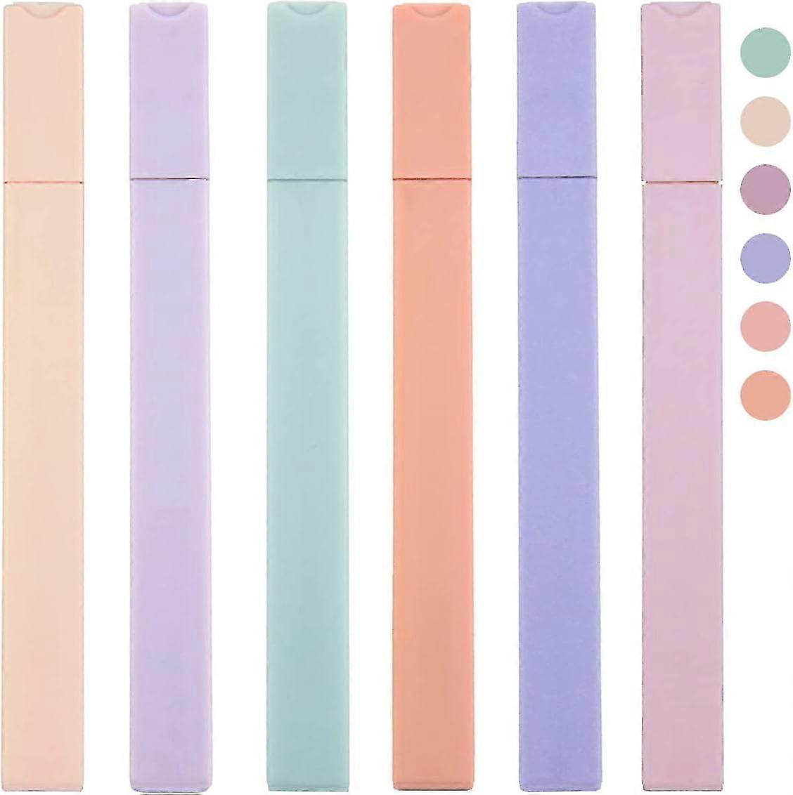 Cute Pastel Highlighters in Mild Assorted Colors - 6 Pack with Chisel Tip for Journaling and Creative Projects, Ideal for Various Writing Ne