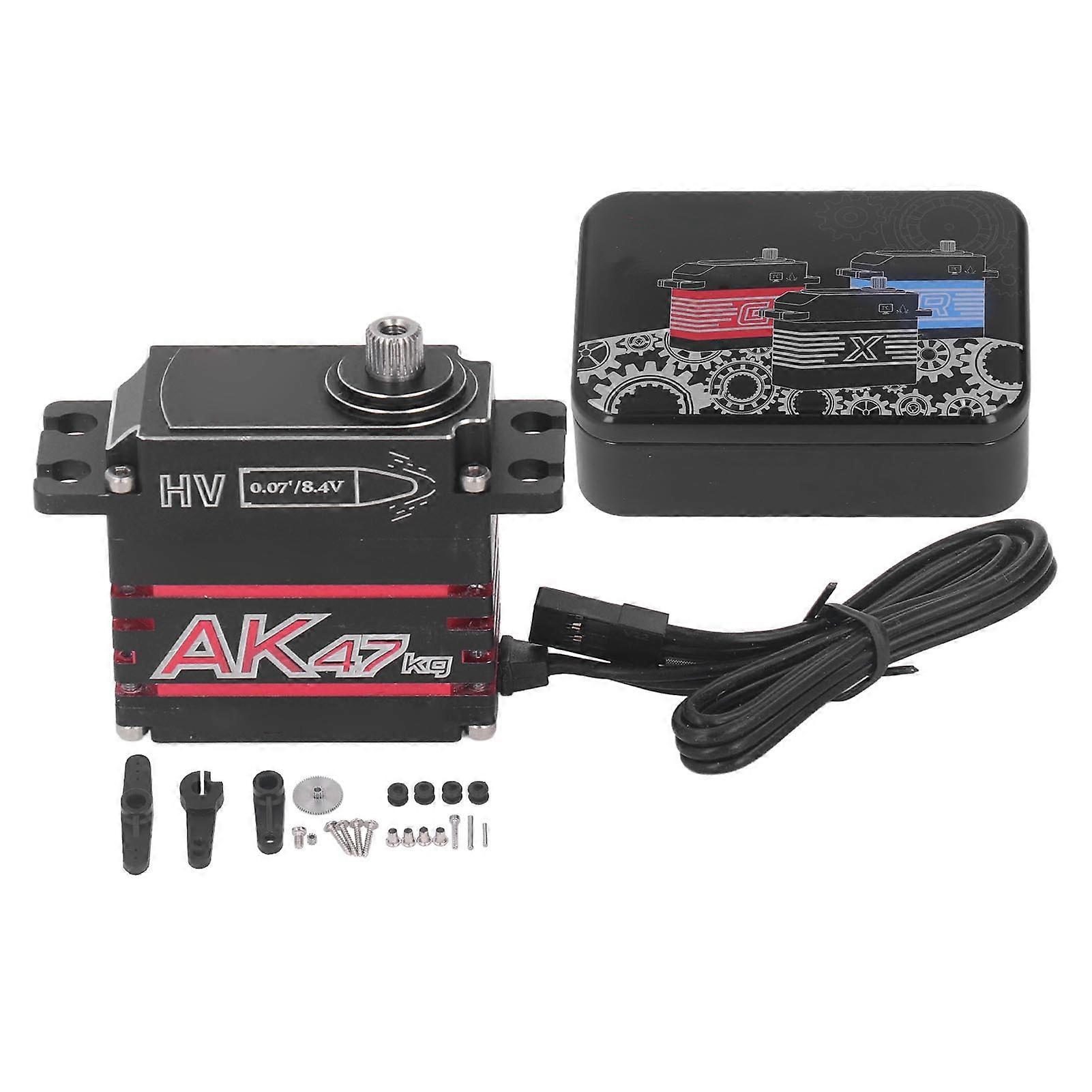 AK47 47KG High Voltage Servo Magnetic Induction Waterproof Brushless Digital Servo for 1/10 1/8 Remote Control Model Car Retrofitting 180 Degree