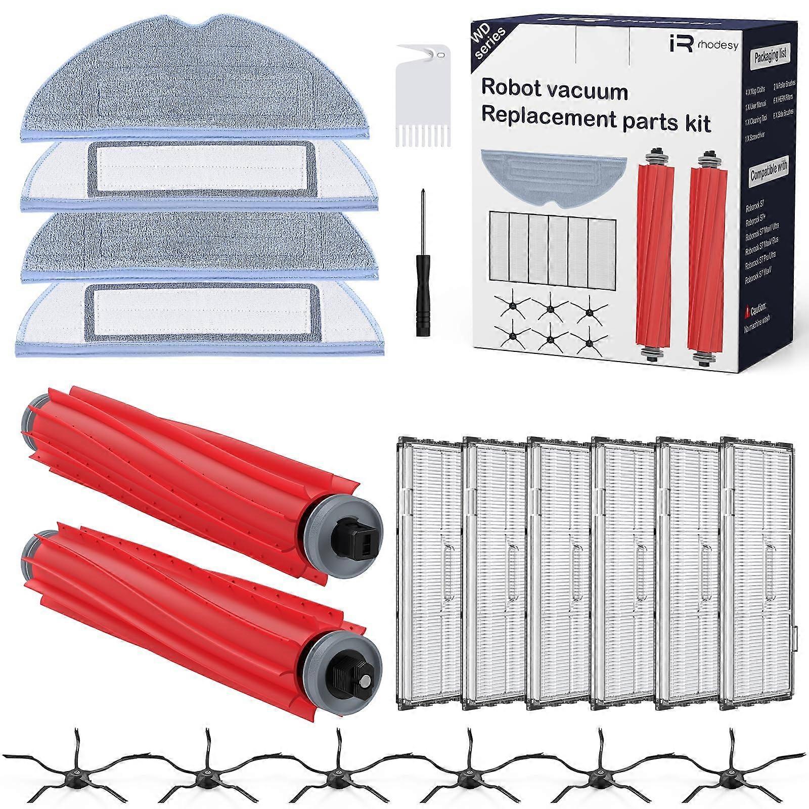 20-Piece Accessory Set with Brushes, Filters, and Mop Wipes for Roborock S7/S7+/S7 MaxV/S7 MaxV Plus/S7 MaxV Ultra