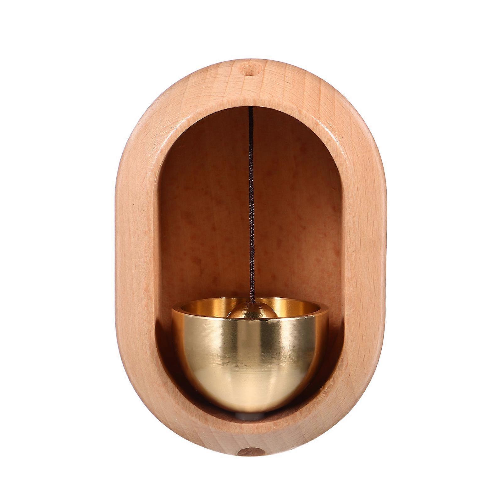 Bell Chime For Door Knob Security Notification Home Entry Office Users Light Brown Size 8.00X5.50X3.00CM Decorative Hanging Bell 1Set